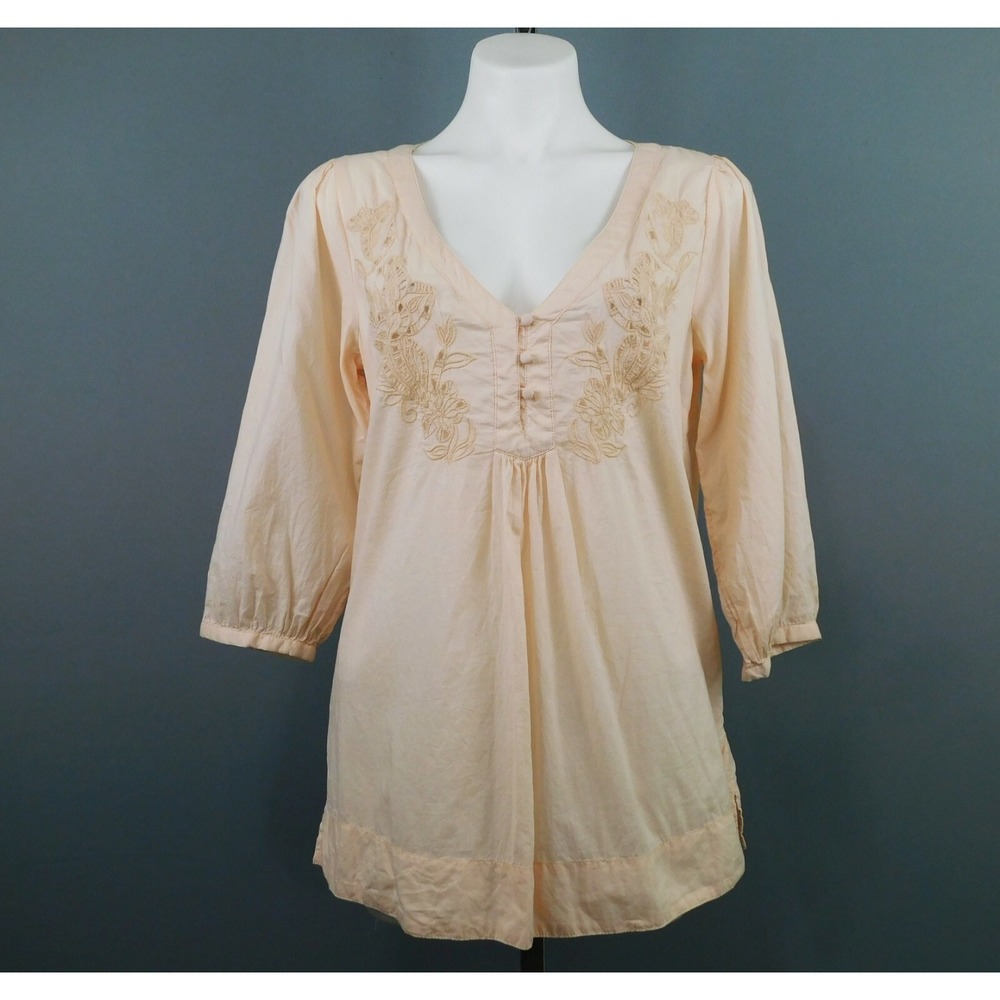 H&M Women Shirt, Size 10, Light Salmon, 100% Cotton
